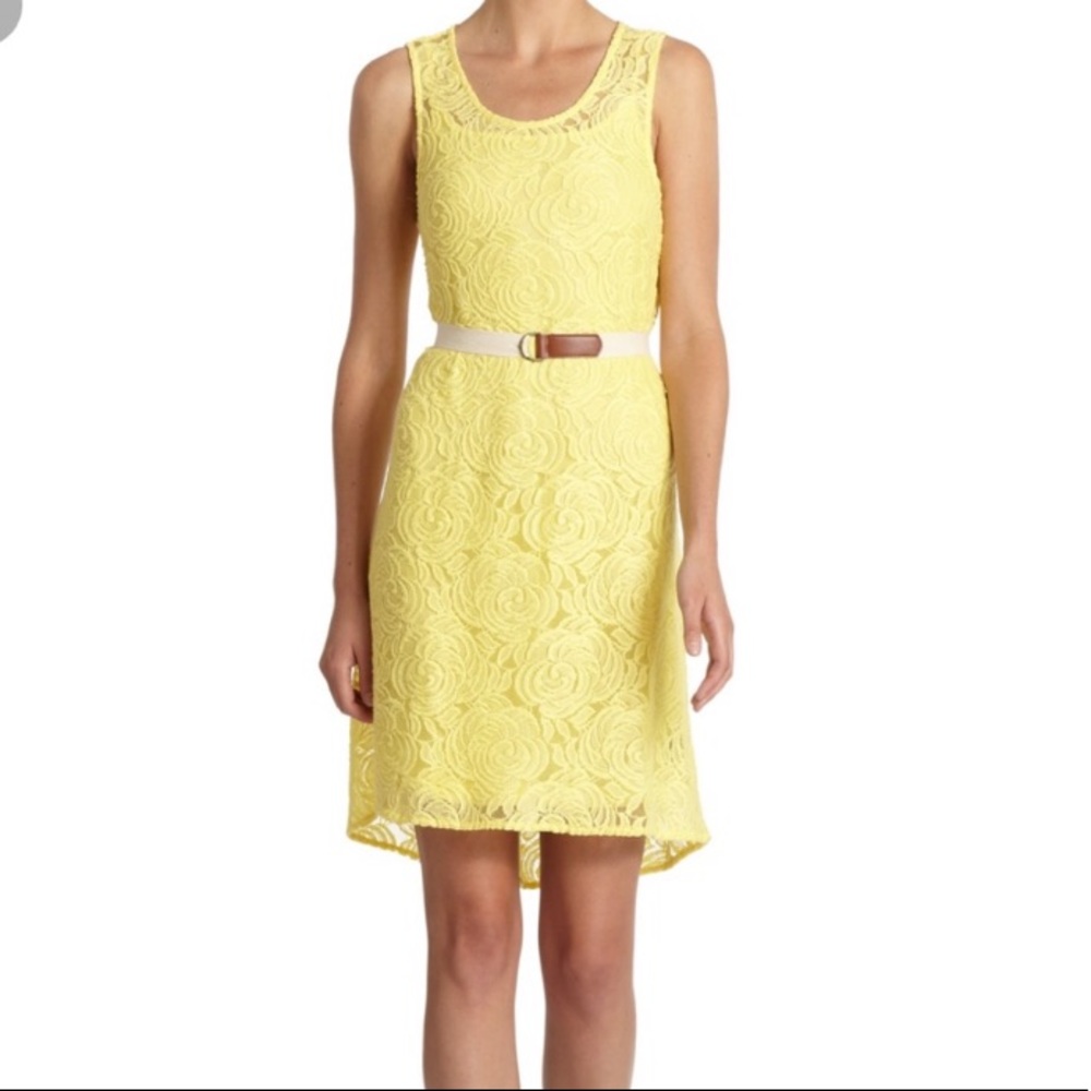 PJK Patterson J. Kincaid yellow floral shift dress